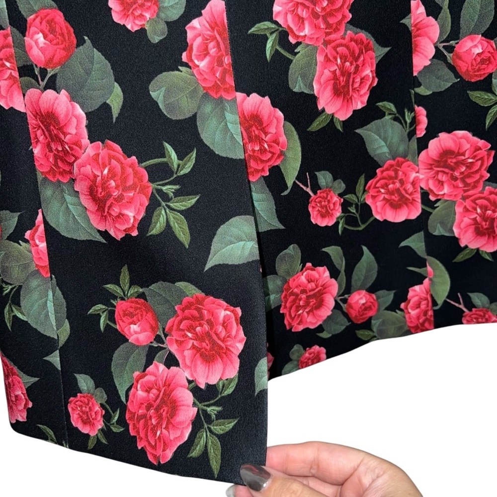 Alice + Olivia Breann Long Fitted Blazer Jacket In Cheri Floral Print - Picture 12 of 15